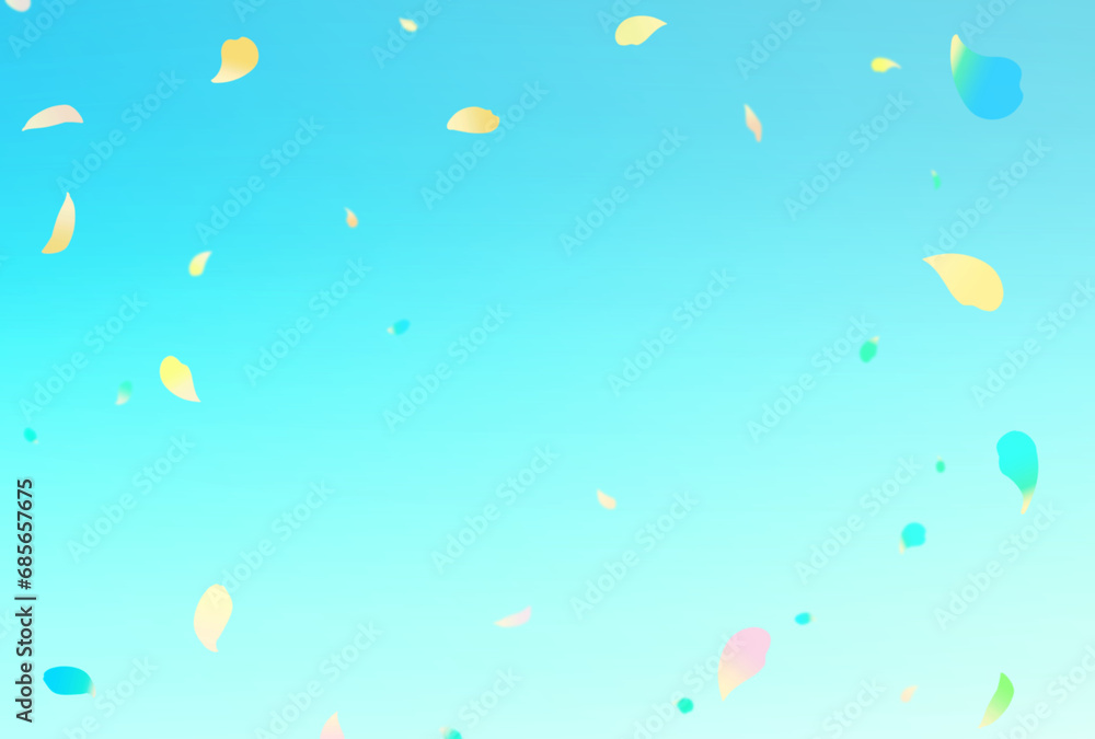 背景素材_花吹雪_カラフル_水色_空 背景素材_花吹雪_カラフル_水色_空