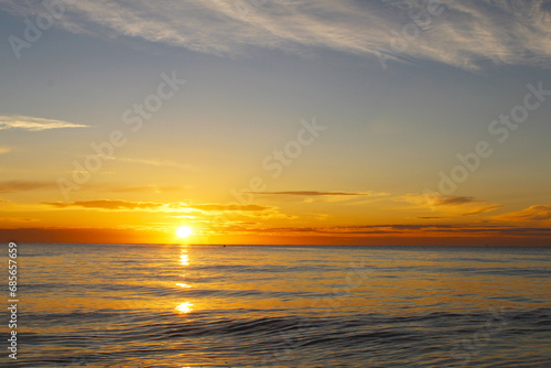 natural background of a beautiful sunrise on the sea