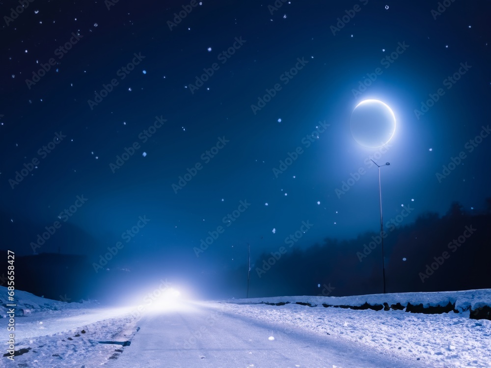 Naklejka premium snow covered road