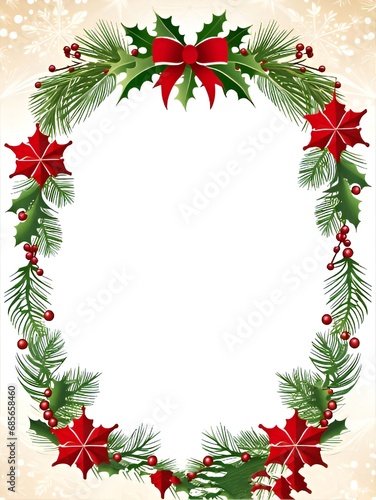 floral christmas frame 