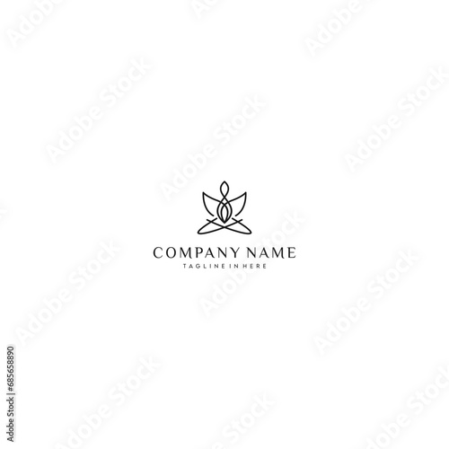 yoga and spa logo designs vector