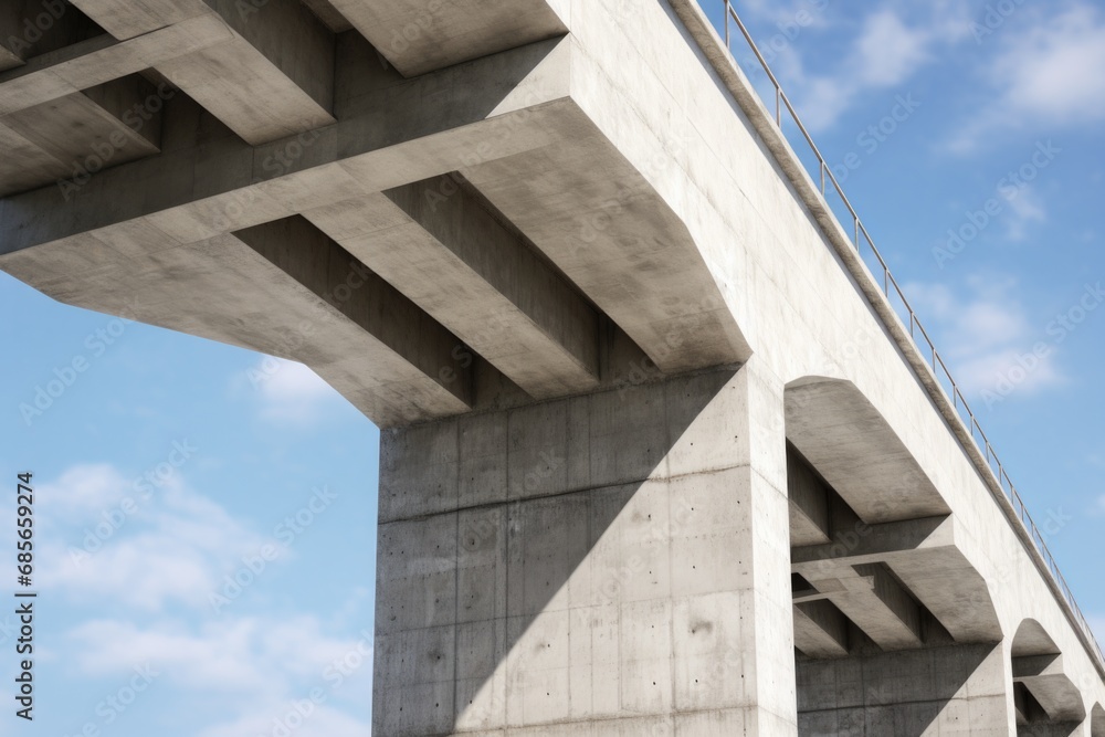 The picture shows the underside of a bridge against a beautiful sky background. Perfect for architectural designs or cityscape concepts The picture shows the underside of a bridge against a beautiful sky background. Perfect for architectural designs or cityscape concepts