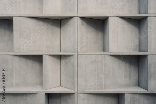 A picture of a concrete wall with several shelves. Can be used as a background or to showcase items