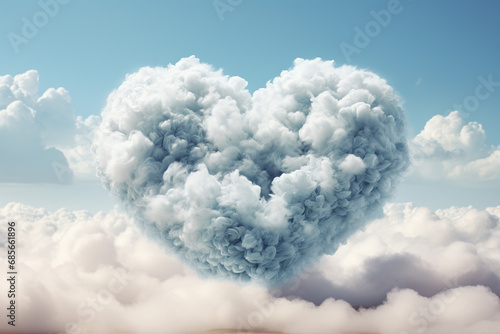 Discover love romance in the sky with a heart shaped formation crafted from soft fluffy clouds.
