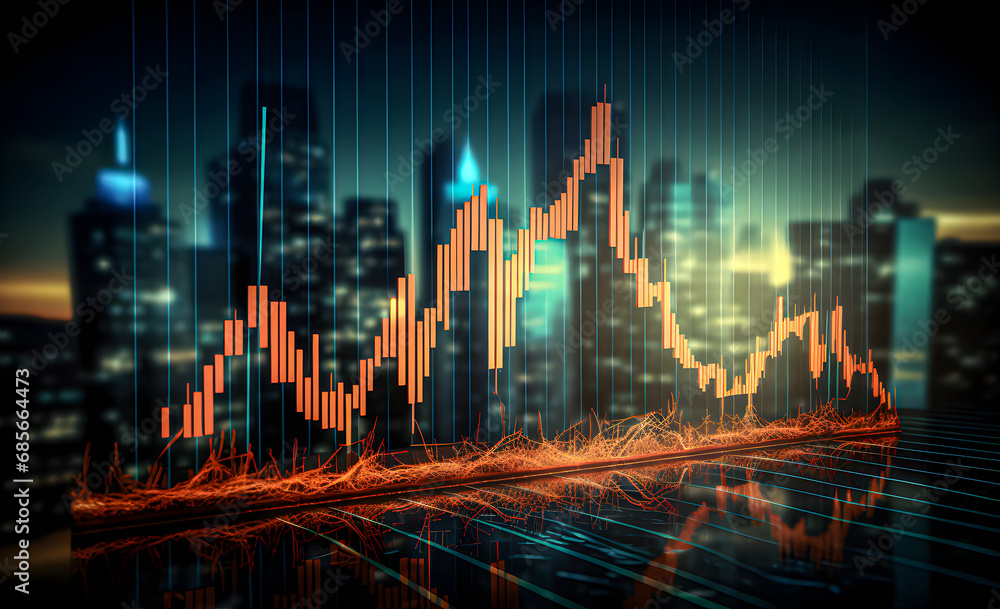 Obraz premium Stock market graph steady upward trajectory of business growth