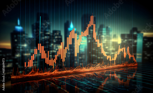 Stock market graph steady upward trajectory of business growth © lutsenko_k_
