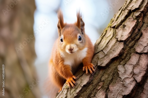 red squirrel on a tree © David Kreuzberg