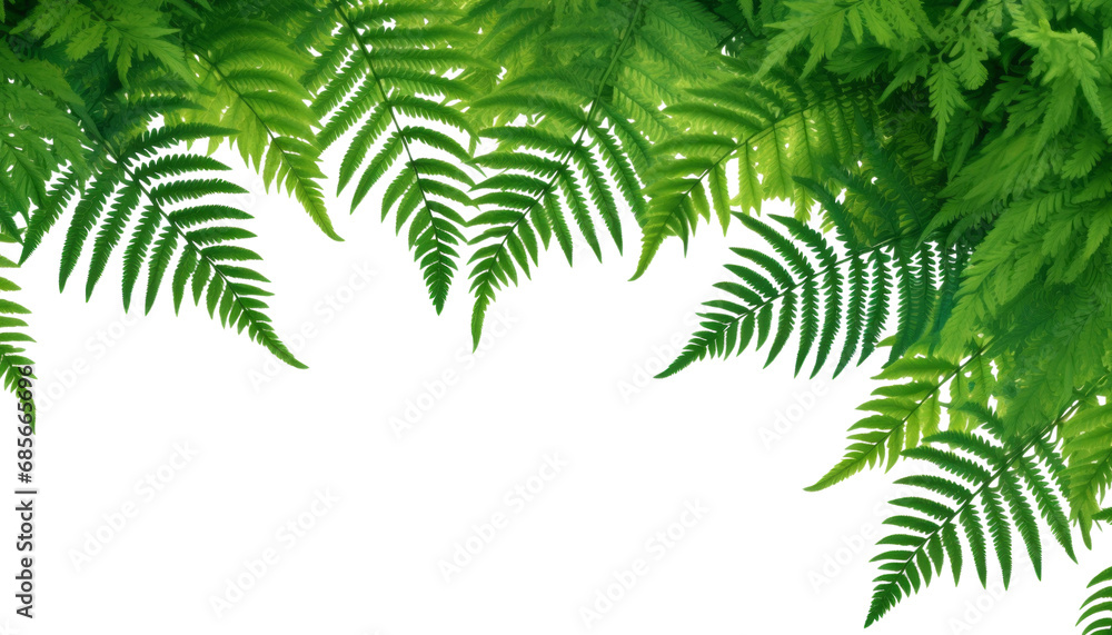 fern leaf frame isolated on transparent background cutout