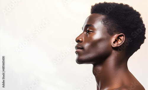 Portrait of a black man isolated on a white background