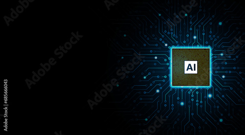 Photos Artificial intelligence chipset on circuit board