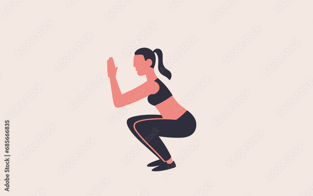 woman doing squat exercise