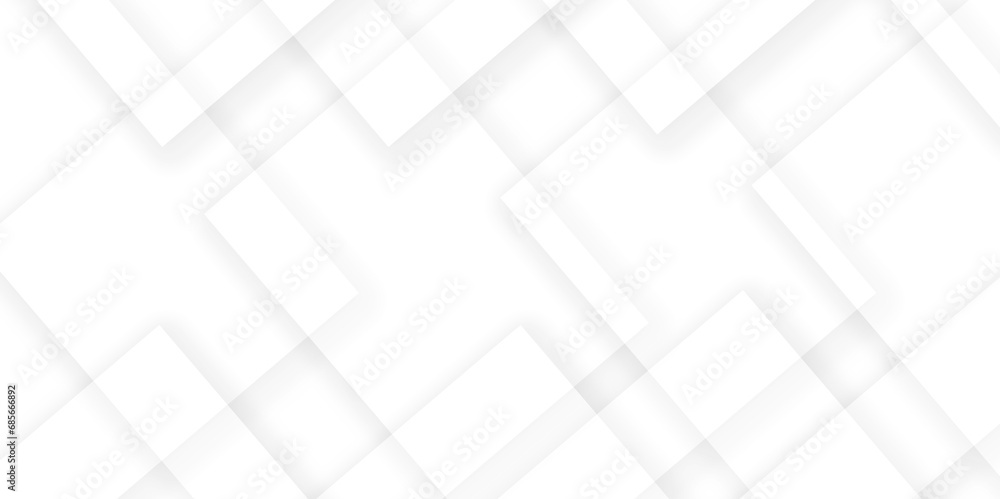 Abstract geometric white color modern minimalistic technology concept background. Vector, illustration.  squares in bright light with soft shadows as pattern. rectangle design.