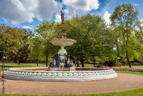 The Queen Victoria Memorial Fountain in Vivary Park, Taunton, England, Uk photo