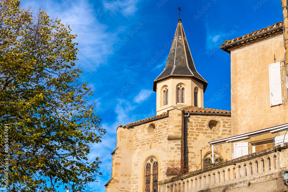 Bell tower of the Saint Jean Baptiste church, in Castelnaudary, in Aude, in Occitanie, France