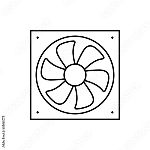 Exhaust fan vector icon. Vector sign in simple style isolated on white background.