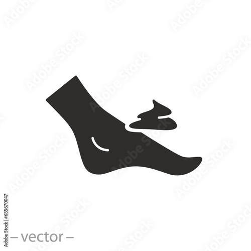 care leg skin icon, foot cream concept, flat symbol - vector illustration