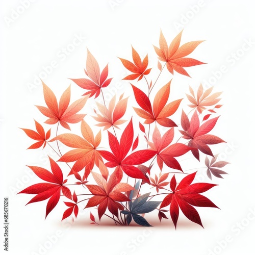 autumn leaves on a white background