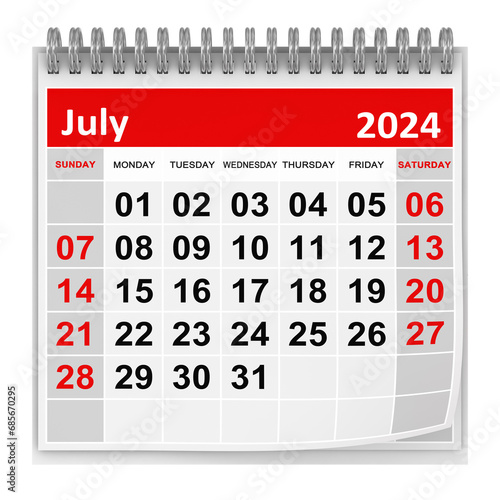 Calendar - July 2024