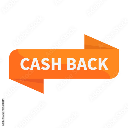 Cash Back In Orange Rectangle Ribbon Shape For Warranty Guarantee Promotion Business Marketing Social Media Information
