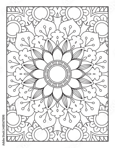 Pattern Mandala. Mandala Coloring Pages For Kids. Mandala Coloring Pages for Adults. Mandala flower for adult coloring book. Vector illustration. Coloring Page.