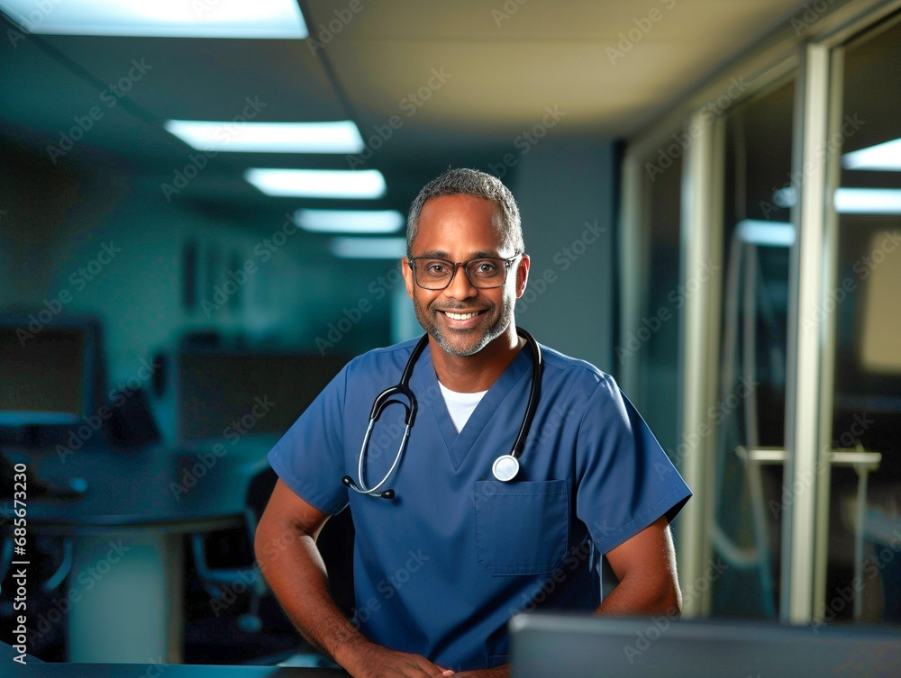 Portrait of a doctor in hospital smiling on a hard day. Portrait of a doctor in hospital smiling on a hard day.