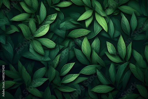 green leaves abstract background. Generative AI.