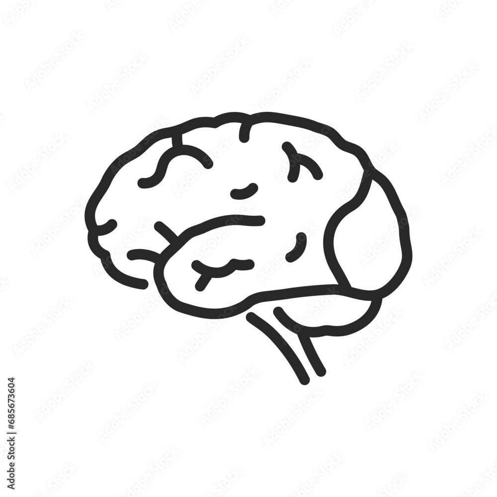 Occipital Lobe Icon. Thin Linear Illustration for Visual Processing Center in Brain Anatomy and Neurological Functions. Isolated Outline Vector Sign. Occipital Lobe Icon. Thin Linear Illustration for Visual Processing Center in Brain Anatomy and Neurological Functions. Isolated Outline Vector Sign.