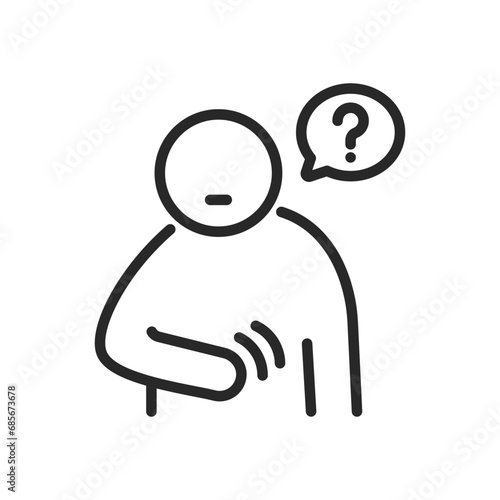 Parkinson's Disease Icon. Thin Linear Illustration for Neurological Health, Depicting Symptoms and Awareness of Movement Disorders. Isolated Outline Vector Sign.