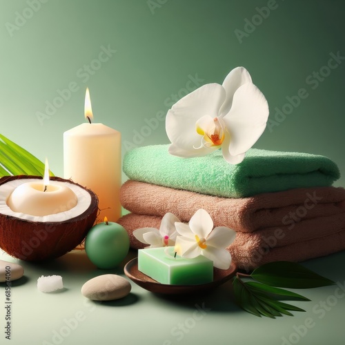 spa still life with candles