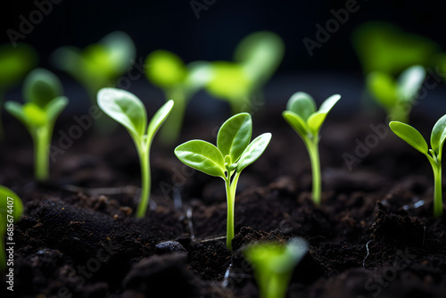 green plants seedling. Generative AI.