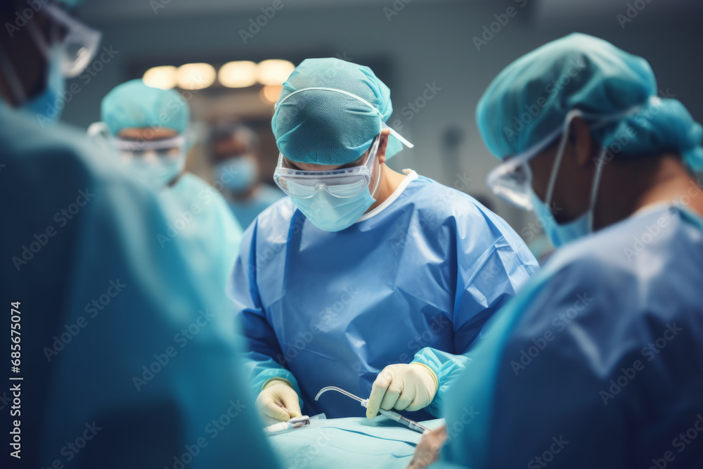 group of surgery in operation room take with art lighting and blue filter group of surgery in operation room take with art lighting and blue filter