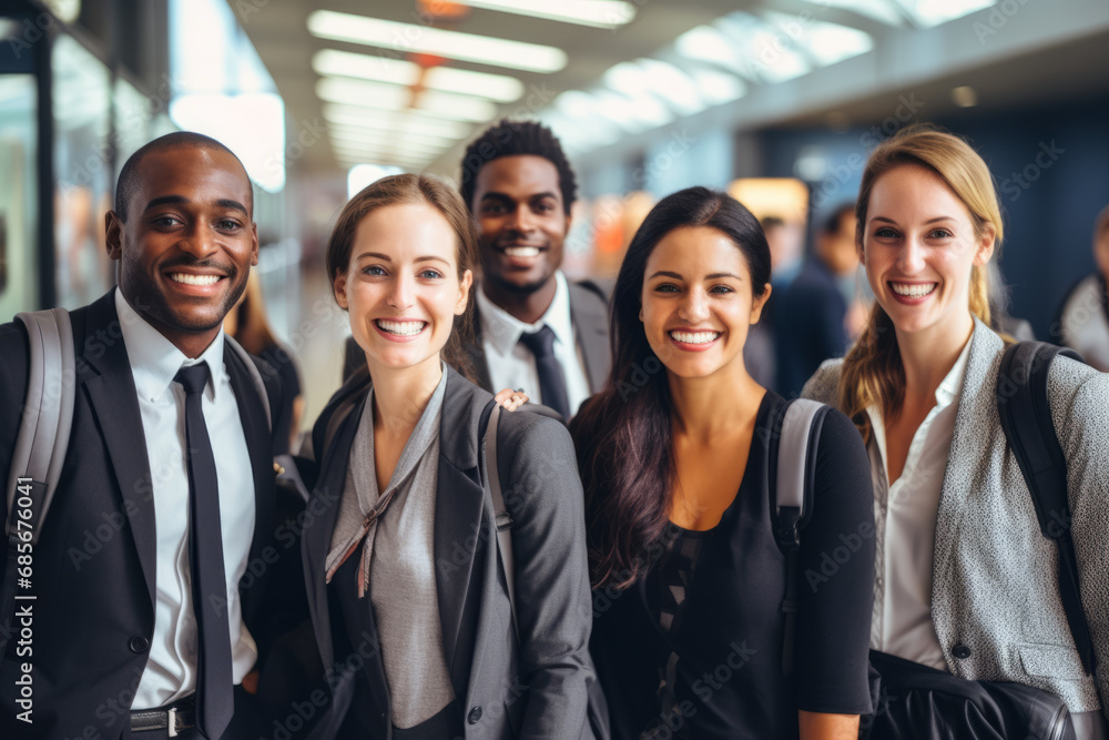 Portrait of a group of business people in a modern office building Portrait of a group of business people in a modern office building