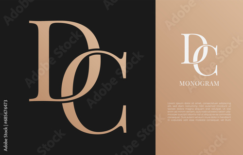 minimalist DC initial letter vintage brand and logo