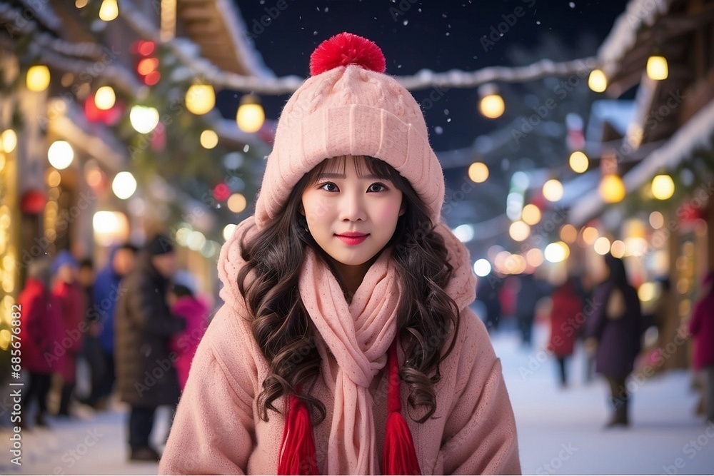 Asian beauty on Christmas Asian beauty on Christmas