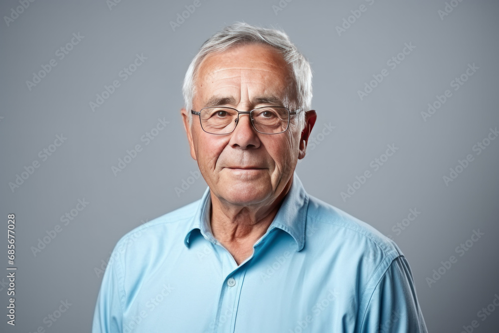 Portrait of a handsome senior man with grey hair and glasses. Portrait of a handsome senior man with grey hair and glasses.