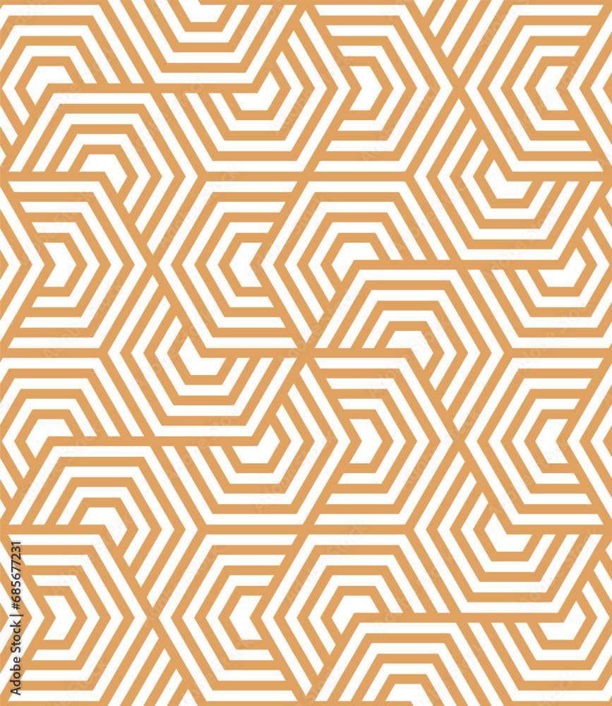 Vector seamless hexagonal geometric pattern. Vector seamless hexagonal geometric pattern.