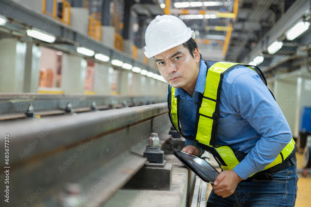 Transportation engineer consults on railway system work at maintenance center Transportation engineer consults on railway system work at maintenance center