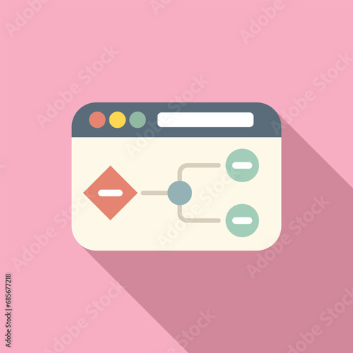 Web scheme api icon flat vector. Interface website. Cloud data java