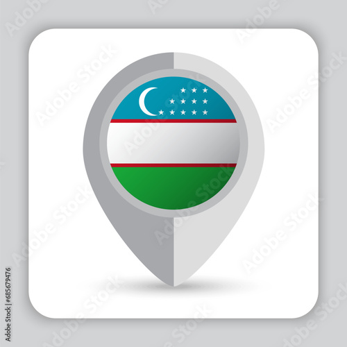 Free Download Uzbekistan Flag Pin Map Icon - GFXLoad