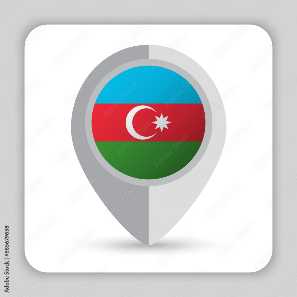 Azerbaijan Flag Pin Map Icon Azerbaijan Flag Pin Map Icon