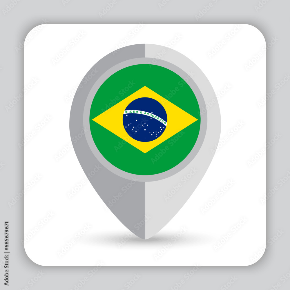Brazil Flag Pin Map Icon