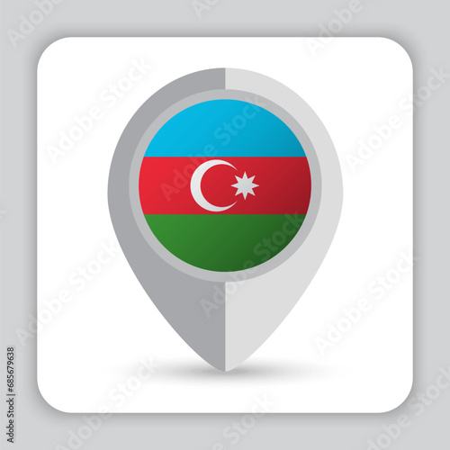 Azerbaijan Flag Pin Map Icon Free Download Azerbaijan Flag Pin Map Icon - GFXLoad