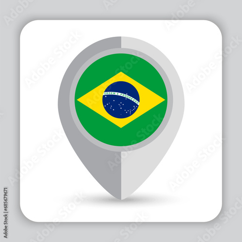 Brazil Flag Pin Map Icon Free Download Brazil Flag Pin Map Icon - GFXLoad