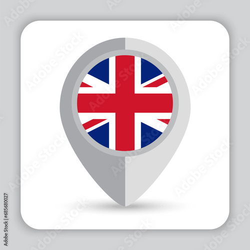 Free Download United Kingdom Flag Pin Map Icon - GFXLoad