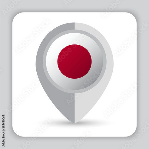 Japan Flag Pin Map Icon Free Download Japan Flag Pin Map Icon - GFXLoad