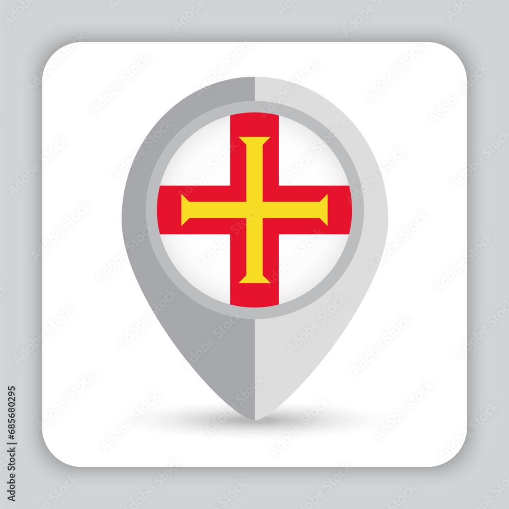 Obraz premium Guernsey Flag Pin Map Icon