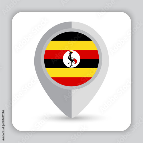 Free Download Uganda Flag Pin Map Icon - GFXLoad