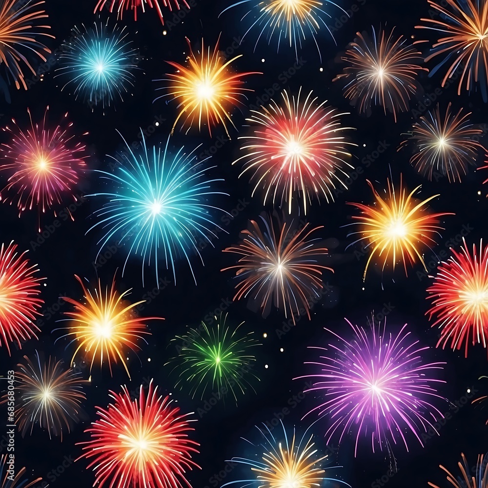 Fototapeta premium fireworks on background template