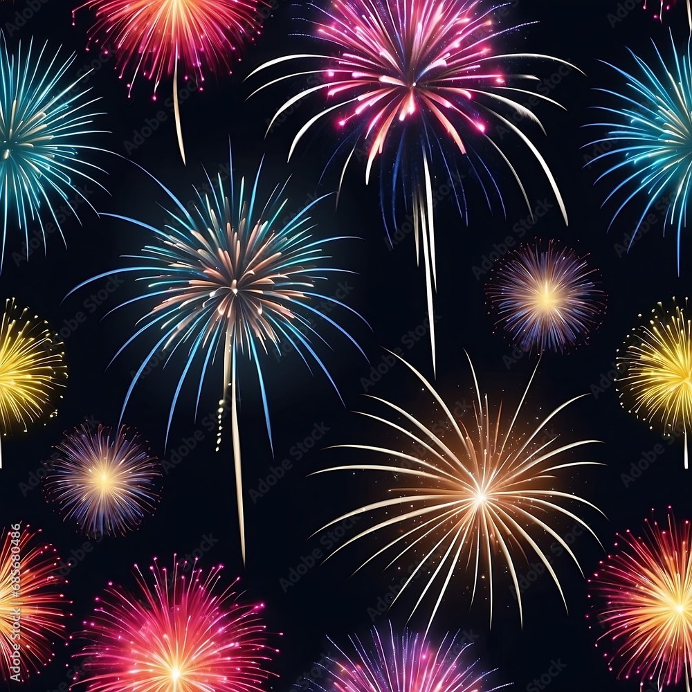 Naklejka premium fireworks on background fireworks on background template template