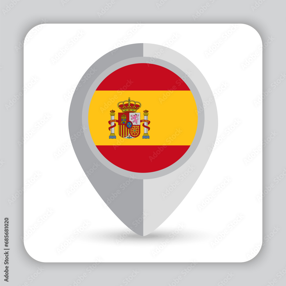 Spain Flag Pin Map Icon